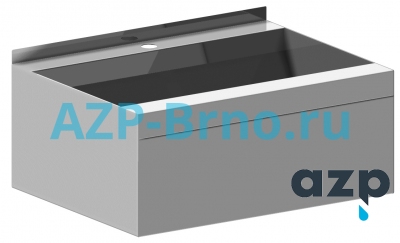 Раковина со скрытым выпуском из нержавеющей стали AUM 029 AZP Brno Чехия (фото, схема)